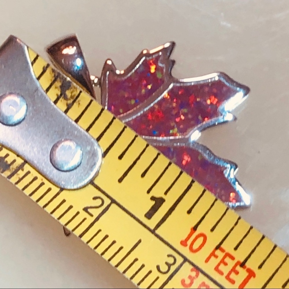 Beautiful Redfireopal Sterlingsilver Leaf Necklace - image 5